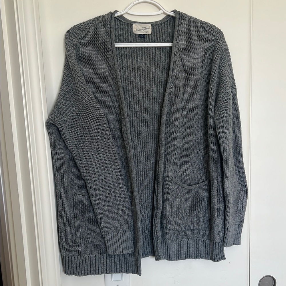 Gray Cardigan Sweater